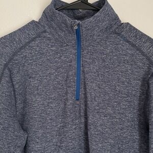 Lululemon Men's M Surge 1/4‎ Zip Pullover Performance Stretch Heather Blue